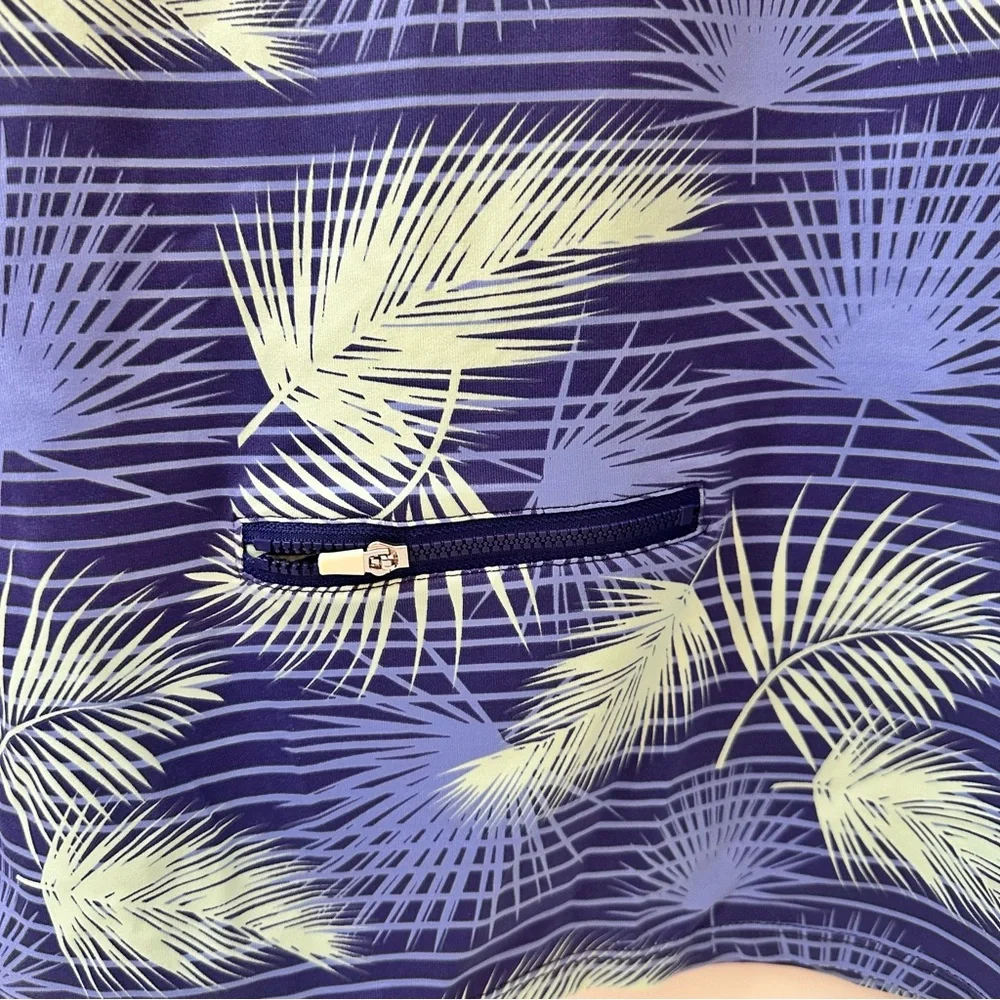Hang Ten Palm Print Sun Shirt Long Sleeve‎ Rash Guard Swim Top